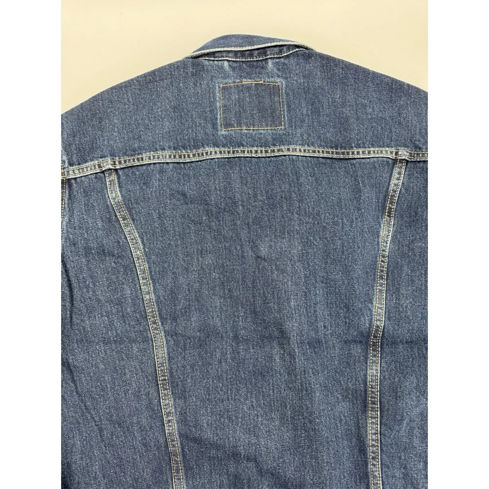 Levi Strauss & Co Mens Dark Wash Denim Trucker Jacket Classic Fit Size Small - Picture 16 of 16